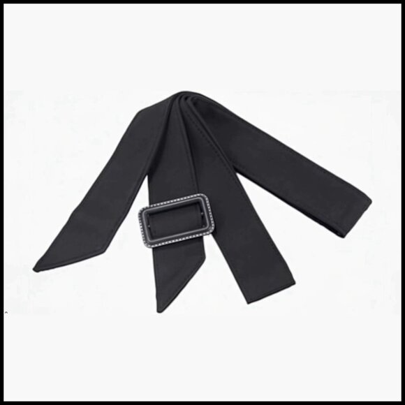 Adjustable Overcoat Waistband with Buckle Cloth Sash Belt